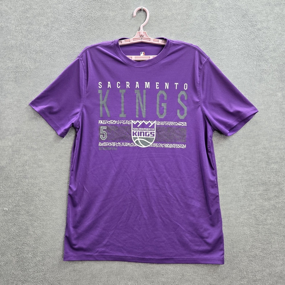 Sacramento Kings Men Shirt L Purple NBA Graphic Logo UNK DeAaron Fox 5